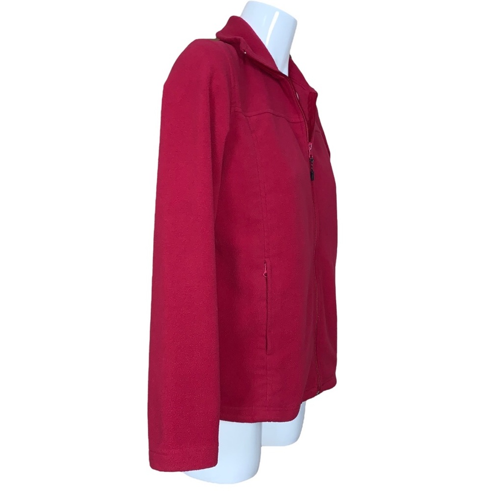 Natural Reflections Raspberry Red Fleece Zip Up Jacket Medium - Picture 4 of 11
